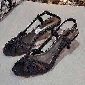 Fioni Night Glittery Black Heels
